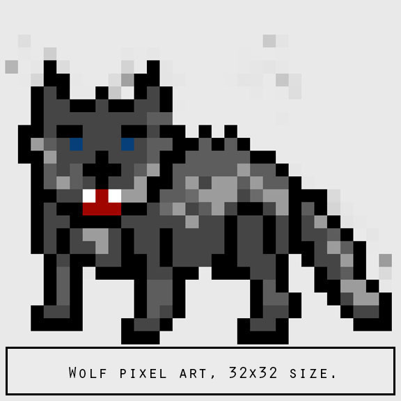 32x32 Pixel Wolf - Pixel_Dailies 1/10/23 by SamsonBarclay on