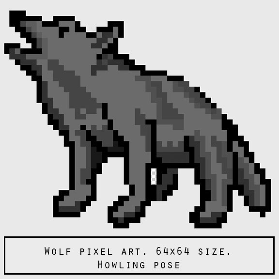 Wolf Pixel Art 32x32